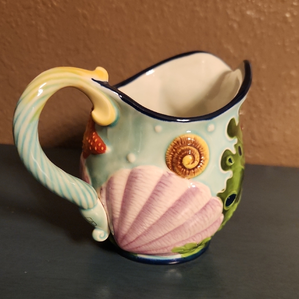 Blue Sky J McCall Starfish Ceramic Creamer Pitcher Vase Jug - Picture 6 of 9